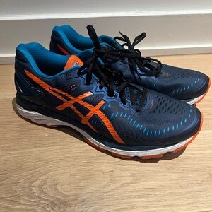 Asics Blue and Orange Athletic Sneakers